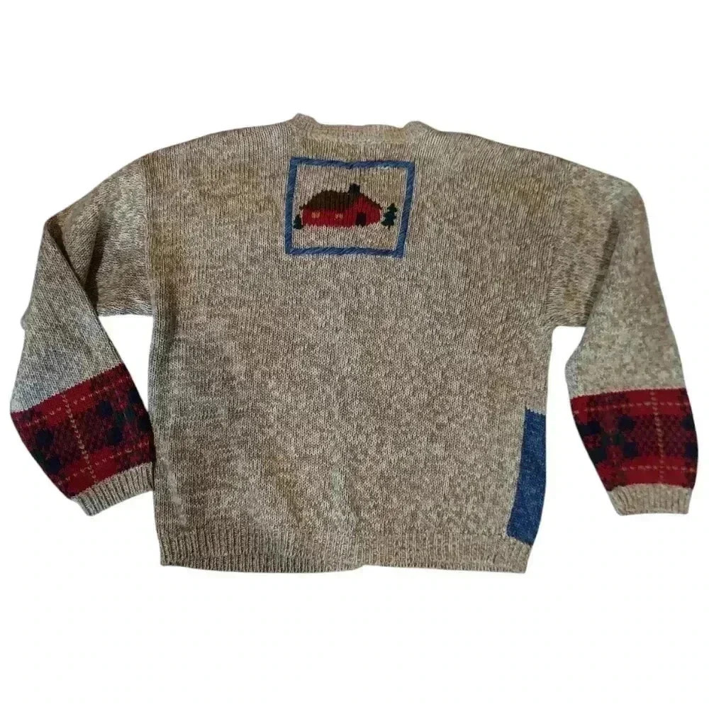 Nutcracker Vintage Embroidered Patchwork Button Front Sweater - Picture 3 of 11